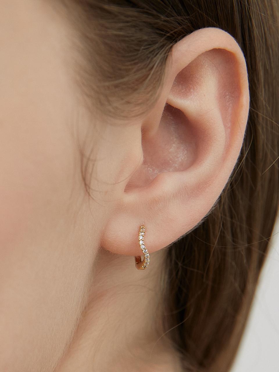 TATIANA Sterling Silver Crystal Flow Hoop Earrings (EC3163)