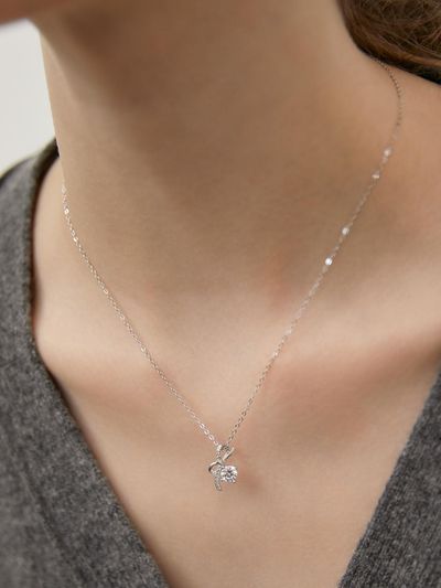 TATIANA Sterling Silver Crystal Tie Necklace (NZ2455)
