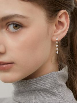 TATIANA Sterling Silver CZ Cascade Drop Earrings (EC3147)