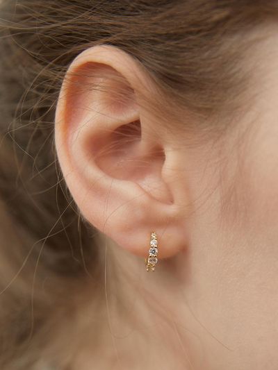 TATIANA Sterling Silver CZ Shimmer Hoop Earrings (EC3161)