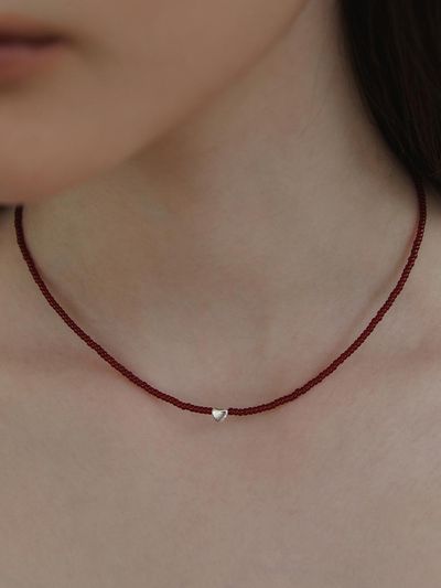 TATIANA Sterling Silver Dainty Heart Beads Necklace (NZ2443)