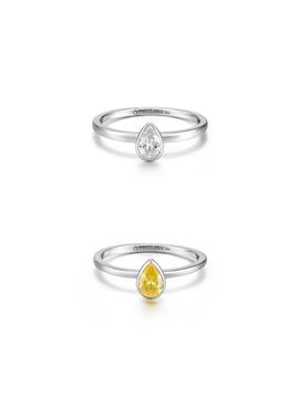TATIANA Yellow Topaz Pear Bezel Ring
