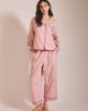 TBCo TBCo Cotton & Linen Cropped Pajamas Set Top in Pink, Women's at Urban Outfitters - 1
