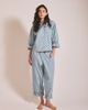 TBCo TBCo Cotton Lattice Cropped Pajamas Set Top in Blue Lattice, Women's at Urban Outfitters - 3