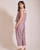 TBCo TBCo Cotton Ruffle Cropped Pajamas Set Top in Burgundy Stripe Ruffle, Women's at Urban Outfitters - 3