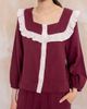TBCo TBCo Cotton Ruffle Pajama Set Top in Burgundy Ruffle, Women's at Urban Outfitters - 2