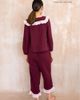 TBCo TBCo Cotton Ruffle Pajama Set Top in Burgundy Ruffle, Women's at Urban Outfitters - 5