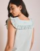 TBCo TBCo Cotton Ruffle Short Pajamas Set Top in Blue Stripe Ruffle, Women's at Urban Outfitters - 2
