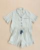 TBCo TBCo Cotton Ruffle Stripe Short Pajamas Set Top in Olive Stripe Ruffle, Women's at Urban Outfitters - 5