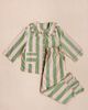 TBCo TBCo Cotton Ruffled Cropped Leg Pajama Set Top in Green Stripe, Women's at Urban Outfitters - 2