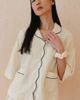 TBCo TBCo Cotton Scalloped Pajama Set Top in Buttermilk, Women's at Urban Outfitters - 1