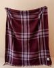 TBCo TBCo Recycled Wool Plaid Throw Blanket in Burgundy Modern Tartan at Urban Outfitters - 1