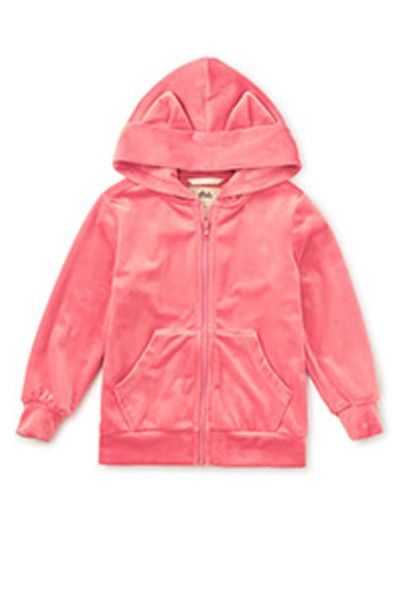 Tea Collection Tea Collection Cat Ears Velour Hoodie