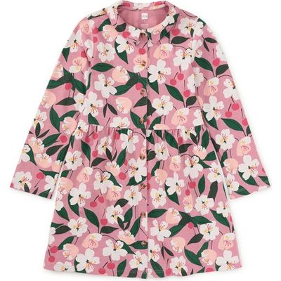 Tea Collection Tea Collection Cherry Collared Long Sleeve Shirtdress
