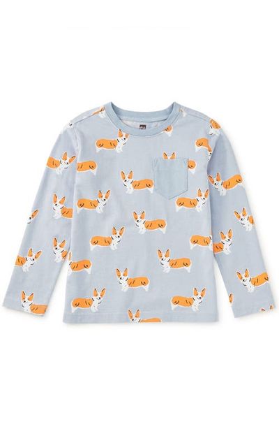 Tea Collection Tea Collection Long Sleeve Printed Pocket Tee