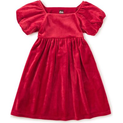 Tea Collection Tea Collection Puff Shoulder Velour Dress