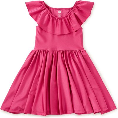 Tea Collection Tea Collection Shiny Ruffle Neck Dress