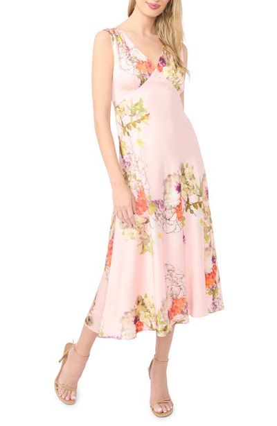 Ted Baker Ted Baker Alina Floral Deep V-Neck Satin Midi Dress
