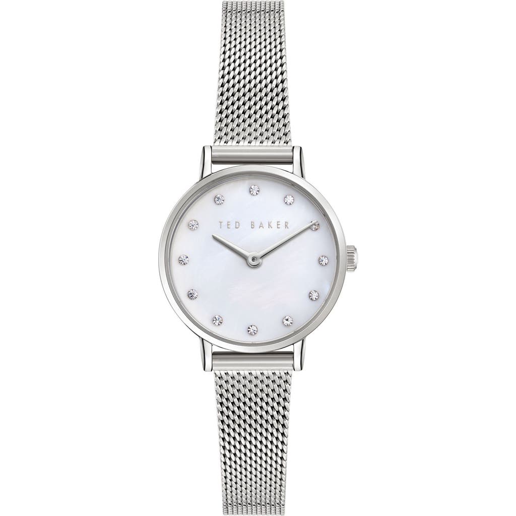 Ted Baker Ted Baker Classic Chic Mother-of-Pearl Mesh Bracelet, 28mm
