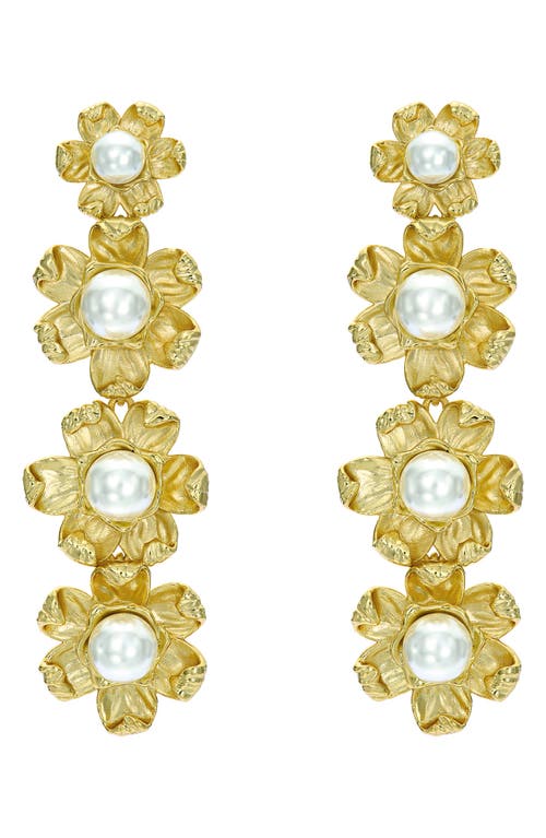 Ted Baker Ted Baker Darlena Daisy Faux Pearl Linear Drop Earrings