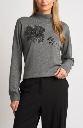 Ted Baker Ted Baker Julia Sequin Floral Mock Neck Sweater