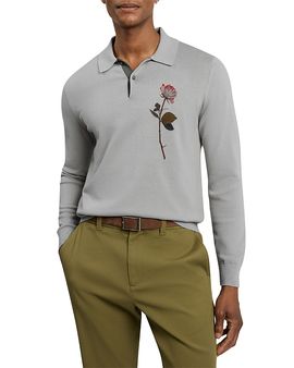 Ted Baker Ted Baker Maeliss Long Sleeve Floral Print Sweater Polo