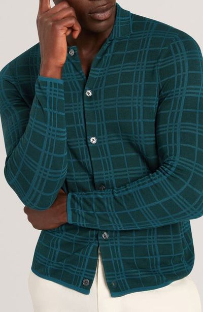 Ted Baker Ted Baker Mcline Grid Long Sleeve Cardigan