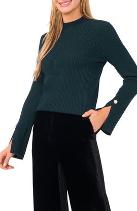 Ted Baker Ted Baker Mock Neck Split Cuff Ribbed Sweater