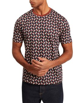 Ted Baker Ted Baker Neeriss Short Sleeve Geo Jacquard Cotton Tee