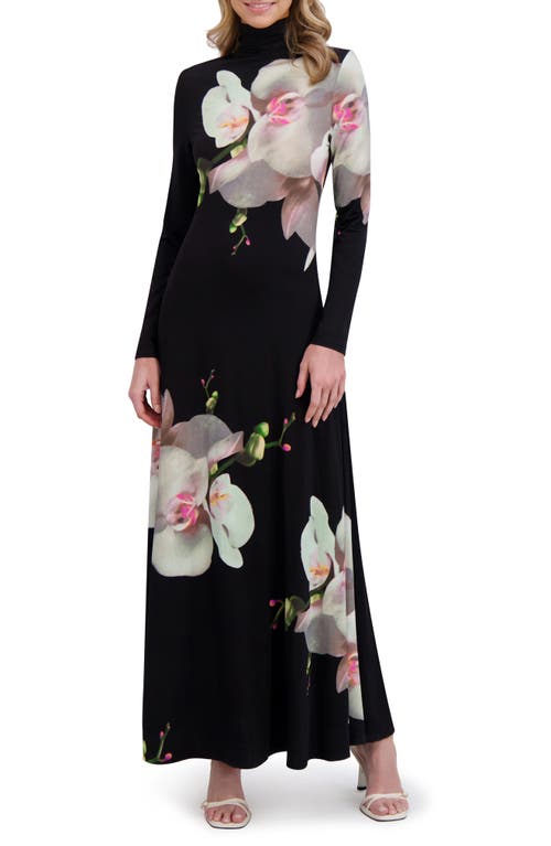 Ted Baker - Placed Floral Turtleneck Long Sleeve Maxi Dress