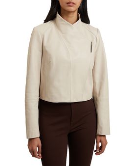 Ted Baker Ted Baker Riyoze Leather Cropped Wrap Jacket