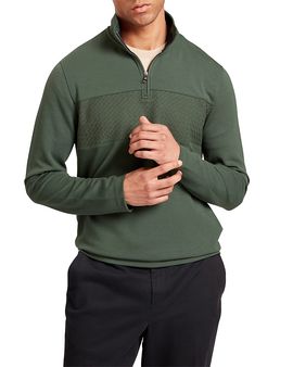 Ted Baker Ted Baker Simonea Textured Panel Half Zip Sweatshirt
