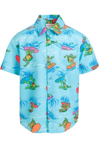 TEENAGE MUTANT NINJA TURTLES TEENAGE MUTANT NINJA TURTLES Hawaiian Short Sleeve Button Down Shirt
