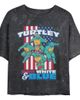 TEENAGE MUTANT NINJA TURTLES TEENAGE MUTANT NINJA TURTLES Junior's American Red White and Blue Turtley Short Sleeve Cropped T-Shirt - 1
