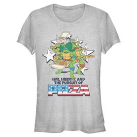 TEENAGE MUTANT NINJA TURTLES TEENAGE MUTANT NINJA TURTLES Junior's Liberty and the Pursuit of Pizza Short Sleeve Graphic T-Shirt