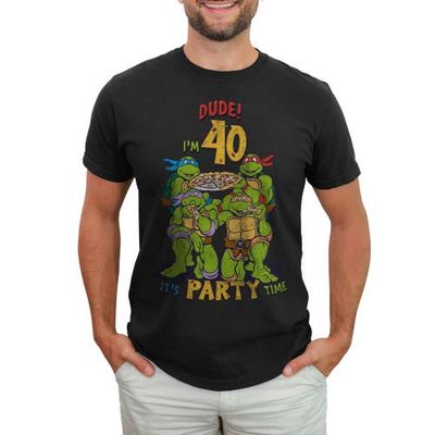 TEENAGE MUTANT NINJA TURTLES TEENAGE MUTANT NINJA TURTLES Men's 40th Birthday Pizza Party Short Sleeve Graphic T-Shirt