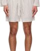 Tekla Tekla Beige & Brown Poplin Pyjama Shorts - 1