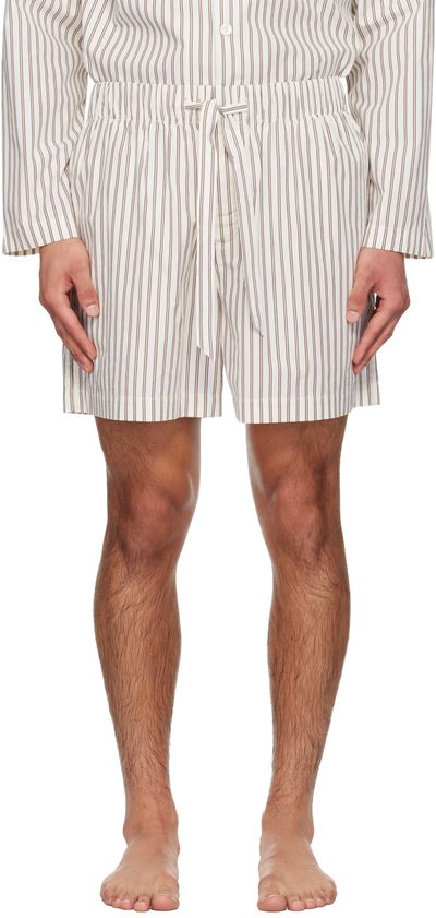 Tekla Tekla Beige & Brown Poplin Pyjama Shorts