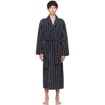 Tekla Tekla Black & White Terry Classic Bathrobe