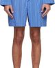 Tekla Tekla Blue & Black Poplin Pyjama Shorts - 1