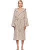 Tekla Tekla Brown & White Terry Hooded Bathrobe - 1