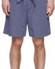 Tekla Tekla Navy & Brown Poplin Pyjama Shorts - 1