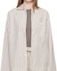Tekla Tekla Off-White & Brown Poplin Long-Sleeved Pyjama Shirt - 1
