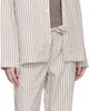 Tekla Tekla Off-White & Brown Poplin Long-Sleeved Pyjama Shirt - 4