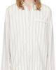 Tekla Tekla Off-White & Navy Poplin Long-Sleeved Pyjama Shirt - 1