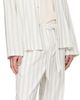 Tekla Tekla Off-White & Navy Poplin Long-Sleeved Pyjama Shirt - 4
