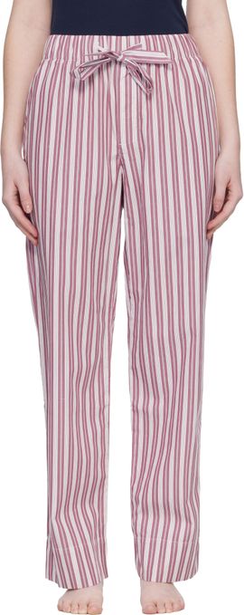 Tekla Tekla Pink & Off-White Poplin Pyjama Pants