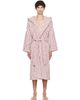 Tekla Tekla Pink & Off-White Terry Hooded Bathrobe - 1