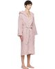 Tekla Tekla Pink & Off-White Terry Hooded Bathrobe - 2
