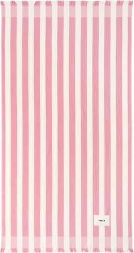 Tekla Tekla Pink & White Striped Beach Towel